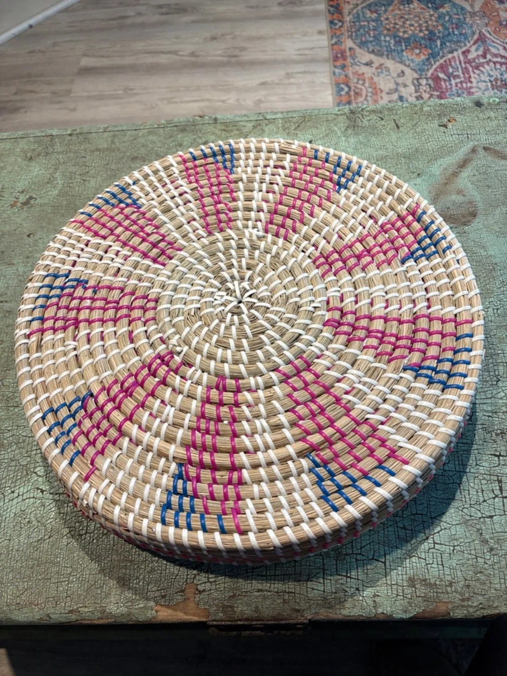 Handwoven Woven Basket Chip & Dip Tray Boho Farmhouse Serving Platter